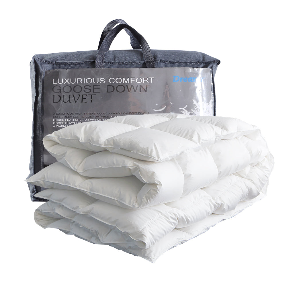 DreamZ 700GSM All Season Goose Down Feather Filling Duvet in Double Size