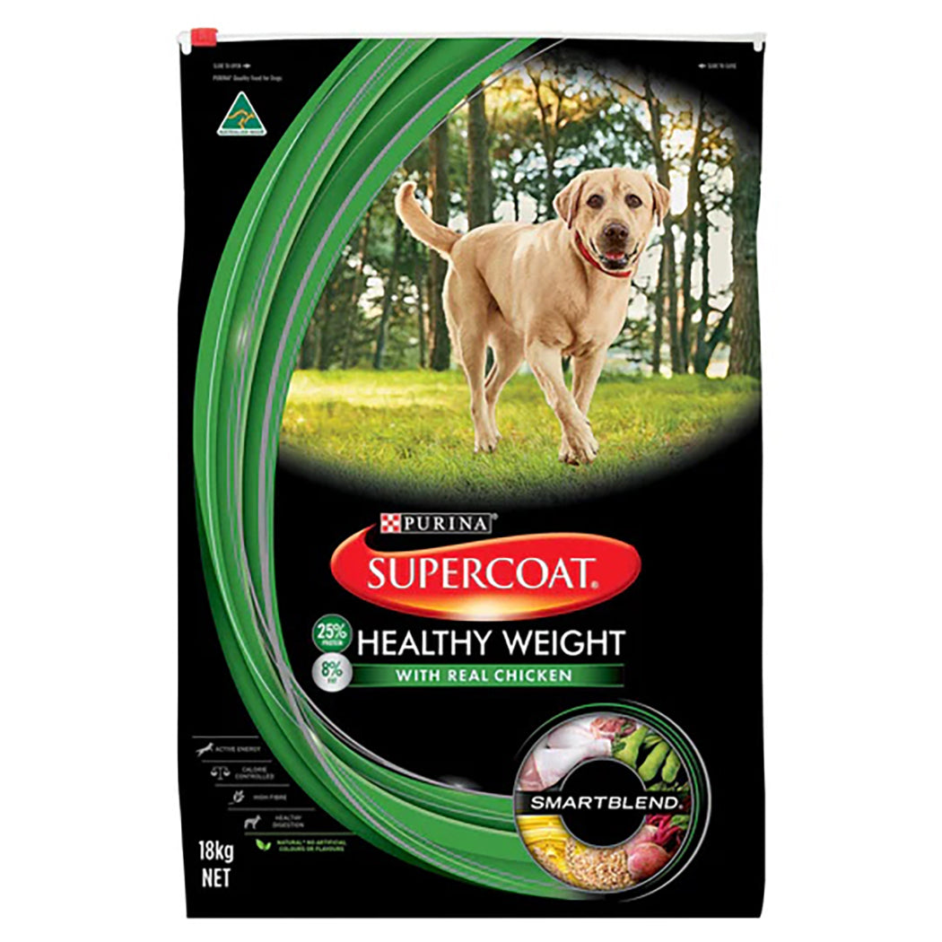 SUPERCOAT Adult Healthy Weight All Breeds 100% Aussie Chicken Dry Dog Food 18kg