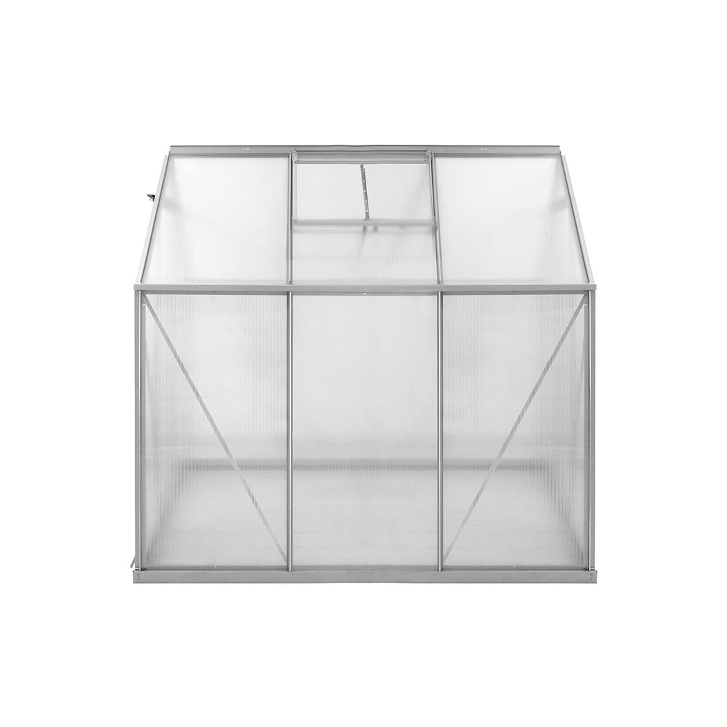 Lambu Greenhouse Aluminium Walk In Green House Garden Plant Shed PC 1.9x1.9x1.95m