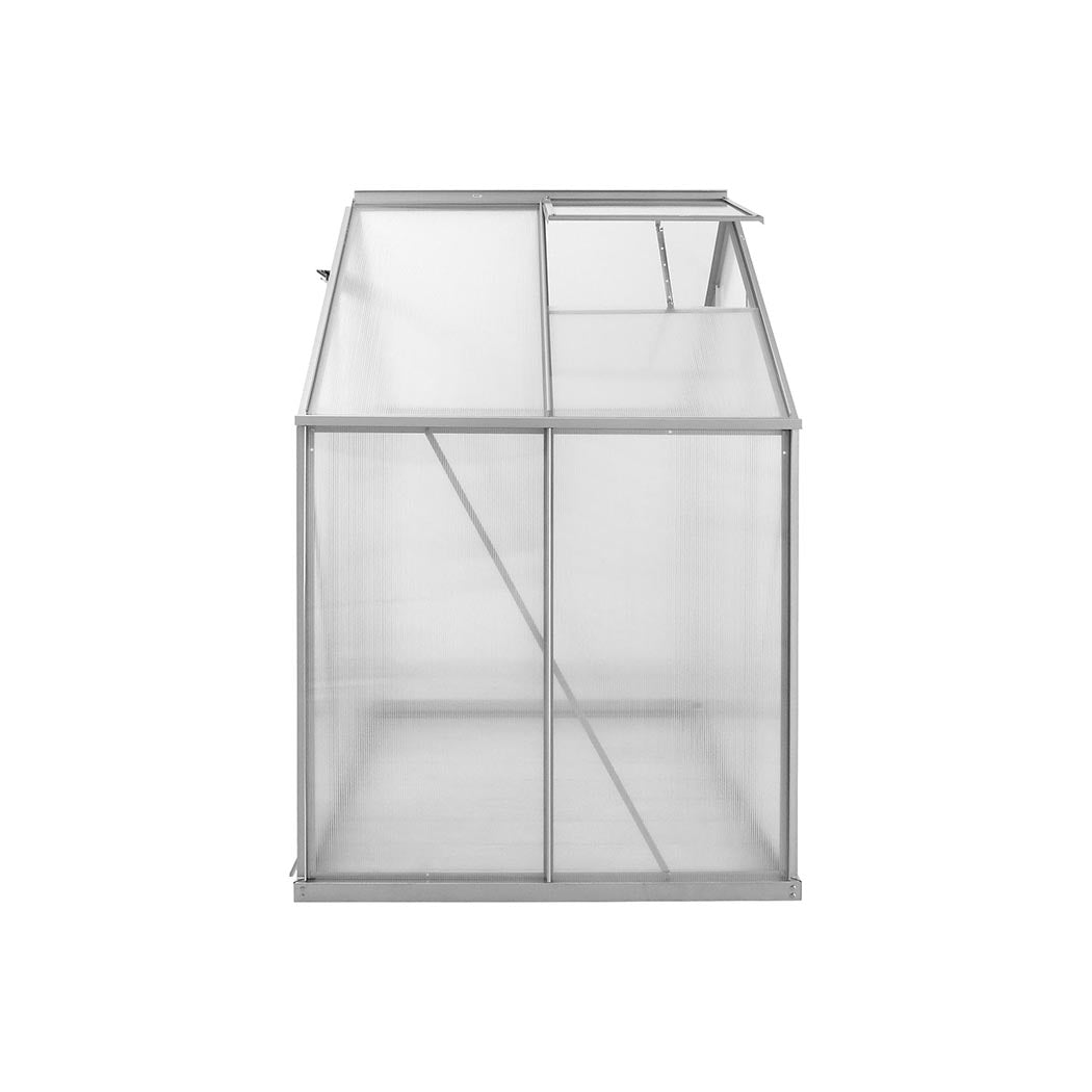 Lambu Greenhouse Aluminium Walk In Green House Garden Plant Shed PC 1.3x1.9x1.95m