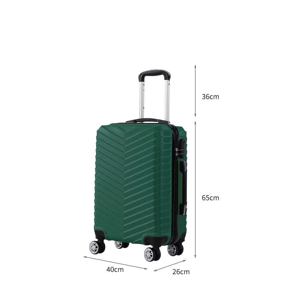 Slimbridge 24" Luggage Suitcase Trolley Travel Packing Lock Hard Shell Green