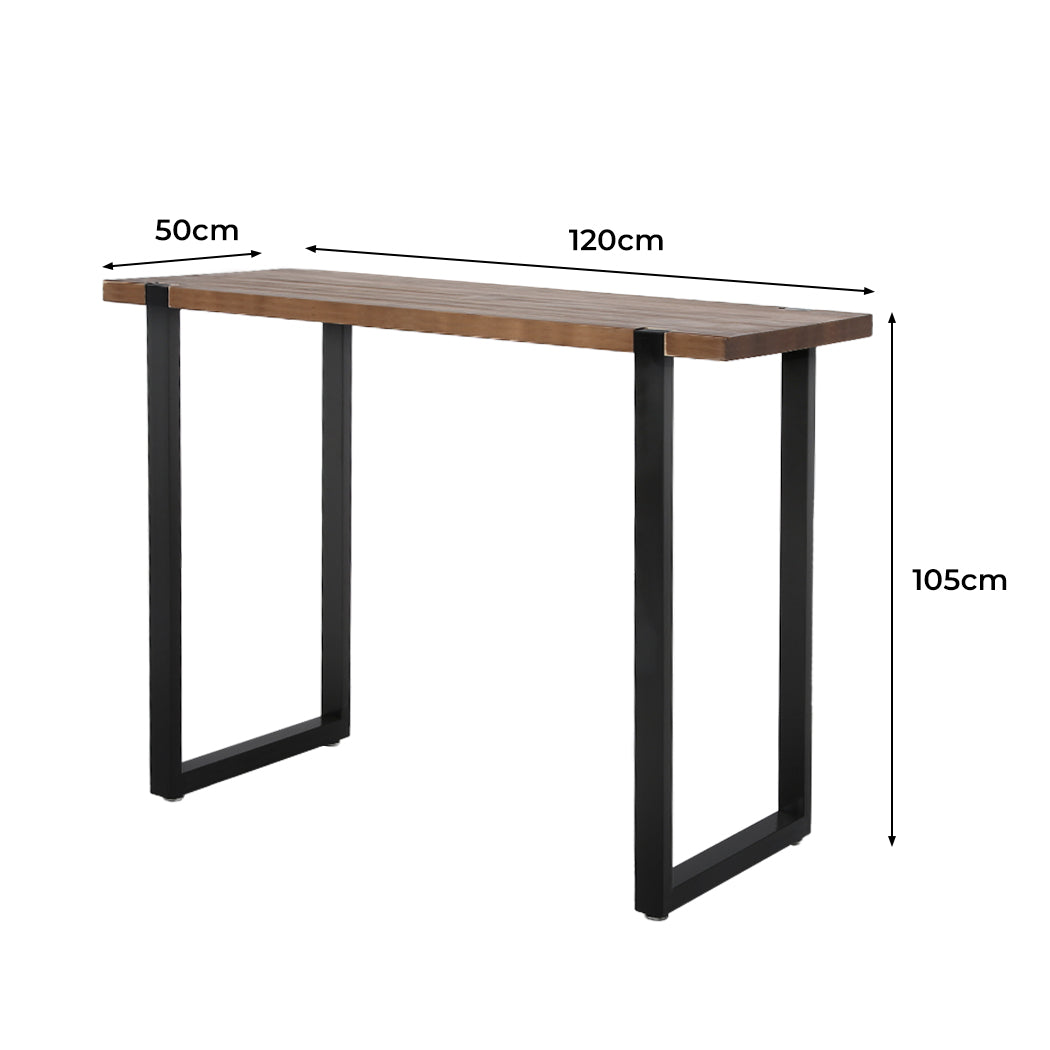 Levede High Bar Table Industrial Pub Table Solid Wood Kitchen Cafe Office Desk