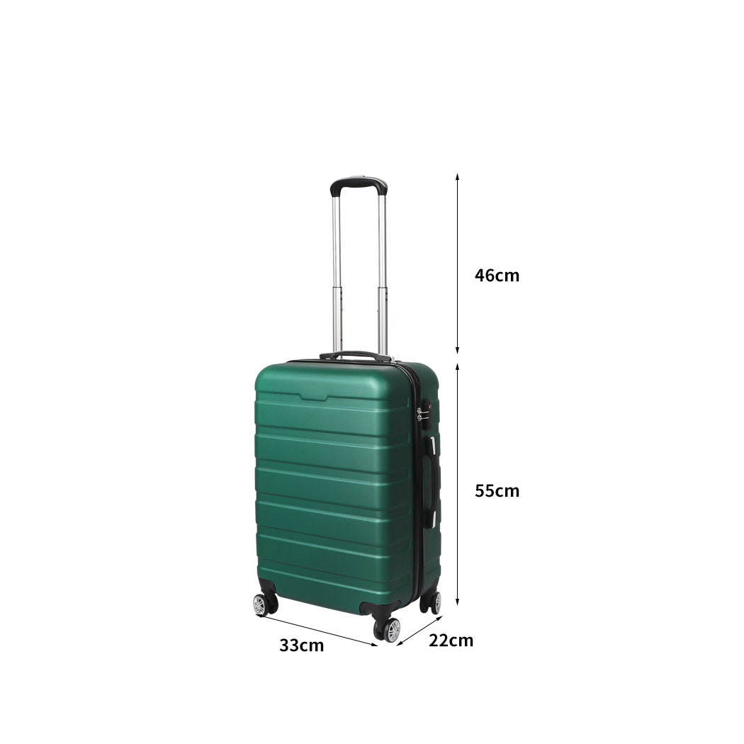 Slimbridge 20" Luggage Suitcase Trolley Travel Packing Lock Hard Shell Green