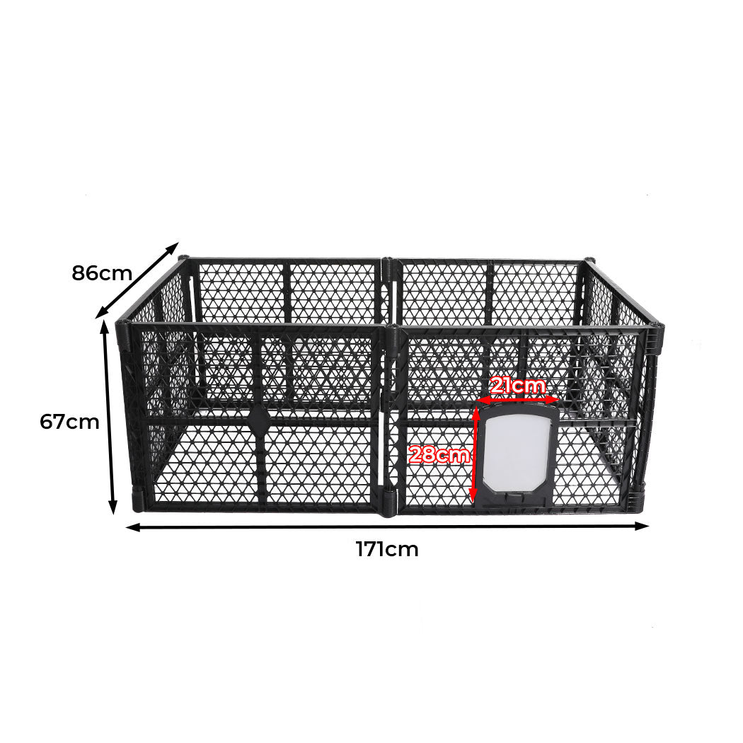 PaWz Pet Playpen Foldable Protable Dog Play Pens Plastic Garden Outdoor 6 Panels