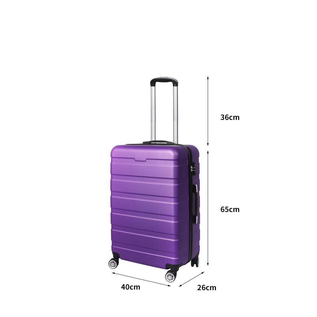 Slimbridge 24" Luggage Suitcase Trolley Travel Packing Lock Hard Shell Purple