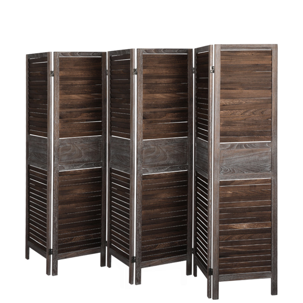 Levede 6 Panel Room Divider Folding Screen Privacy Dividers Stand Wood Brown