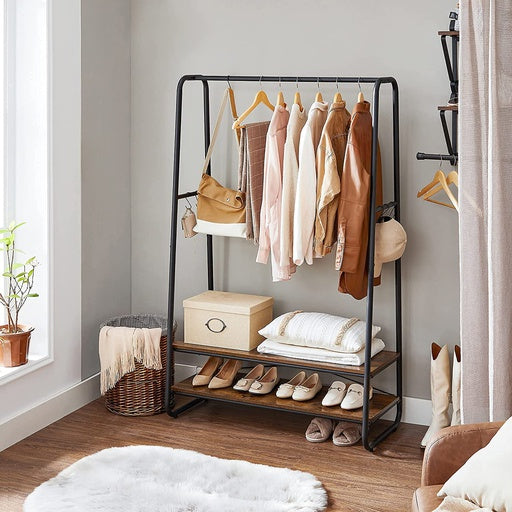 VASAGLE Clothes Rack with 2 Shelves