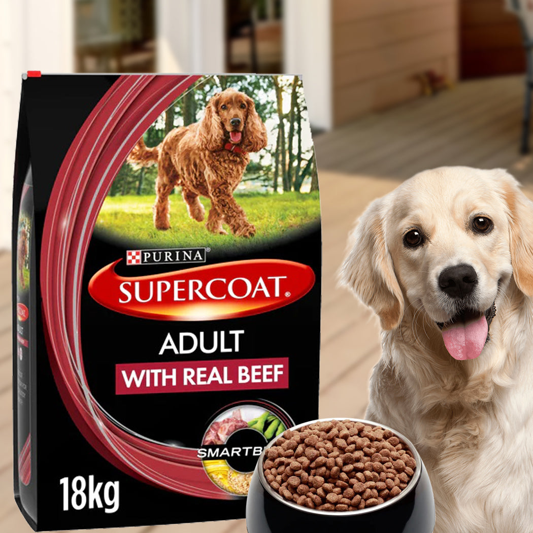 SUPERCOAT Adult 1 To 7 Years All Breeds 100% Aussie Beef Dry Dog Food 18kg