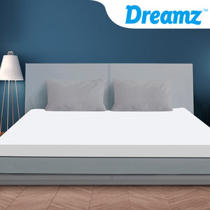 DreamZ 7cm Memory Foam Bed Mattress Topper Polyester Underlay Cover King