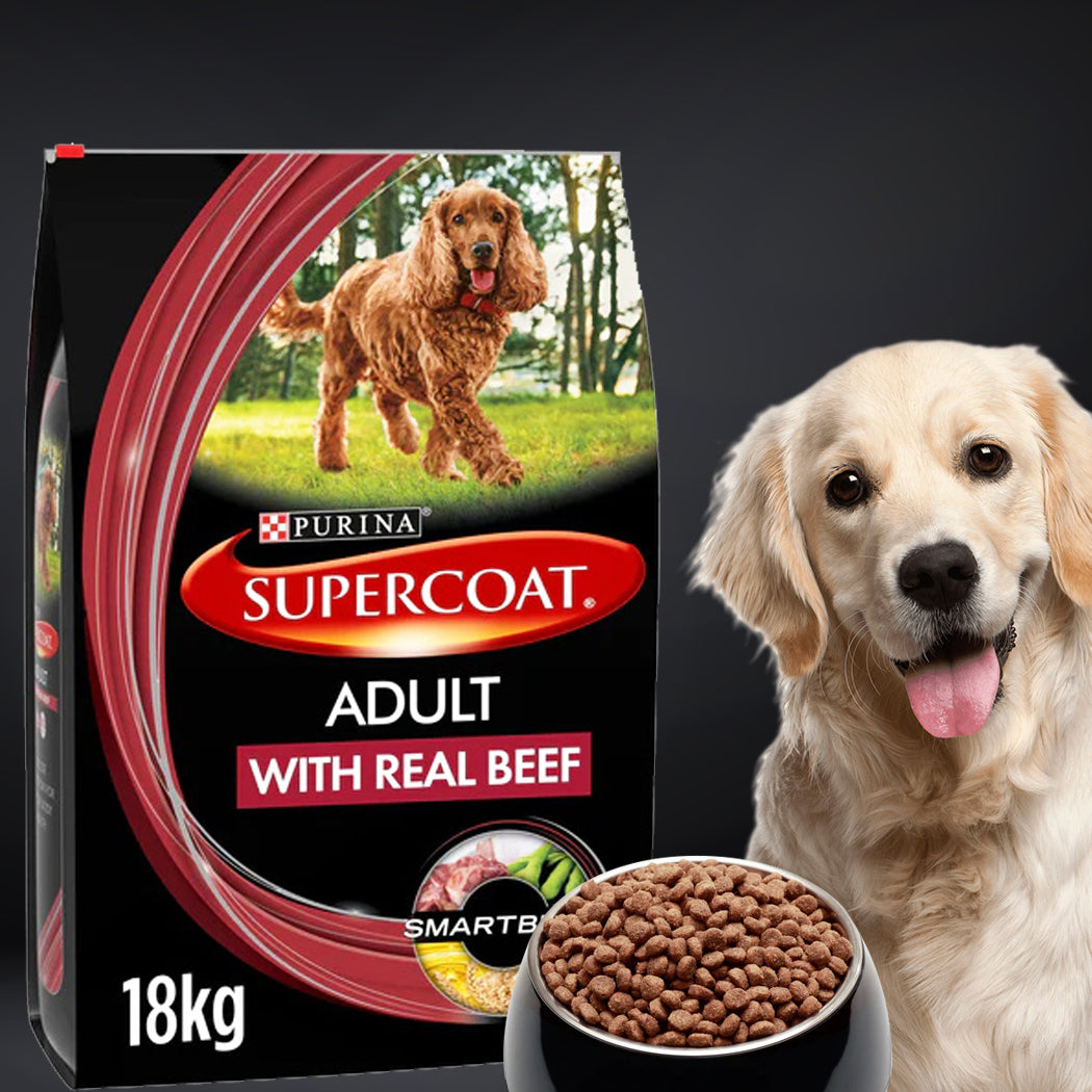 SUPERCOAT Adult 1 To 7 Years All Breeds 100% Aussie Beef Dry Dog Food 18kg