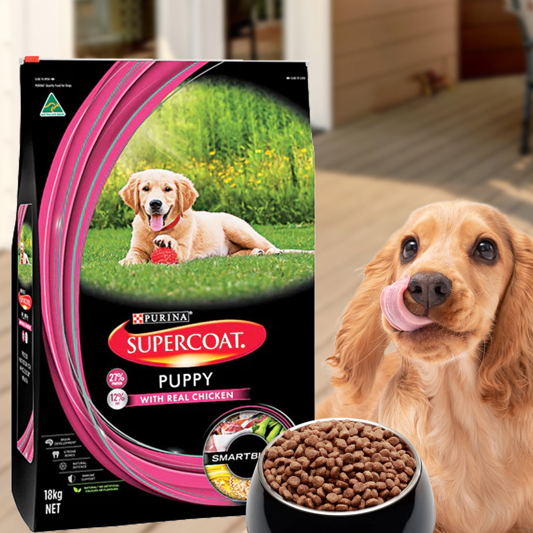 SUPERCOAT Puppy Up To 12 Months All Breed100% Aussie Chicken Dry Dog Food 18kg