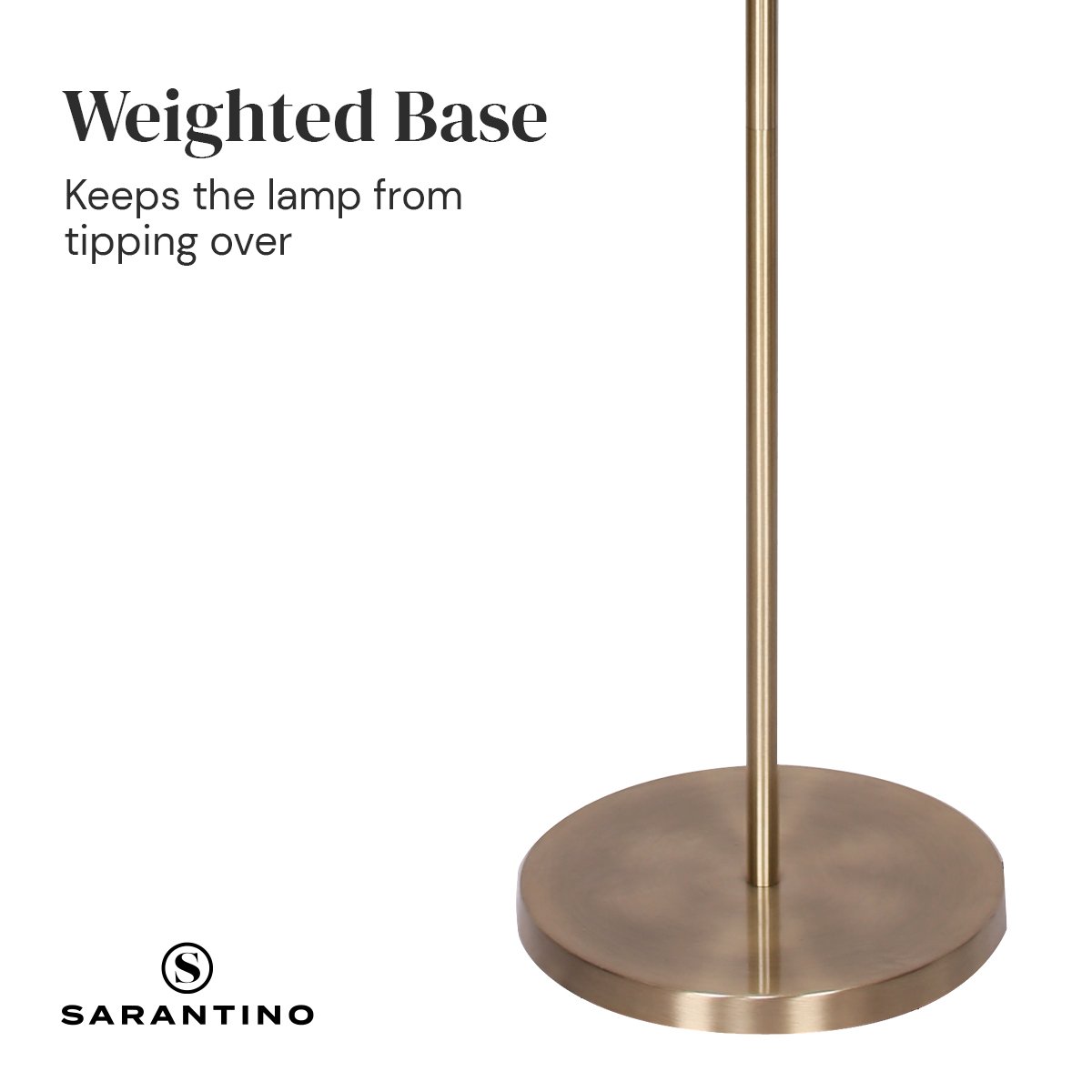 Sarantino Metal Floor Lamp - Antique Brass