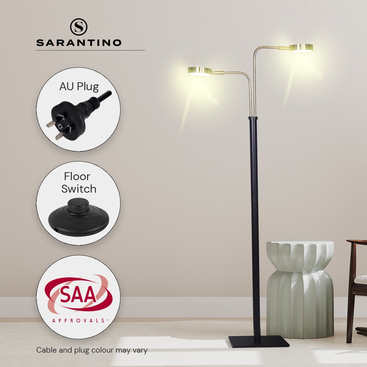 Sarantino LED Metal Floor Lamp