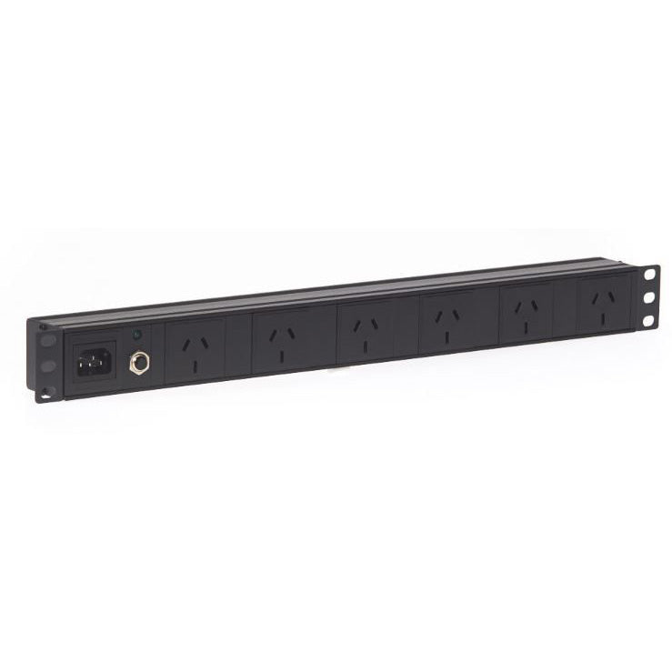 1RU 6 Way GPO Rack Mount PDU Power Rail