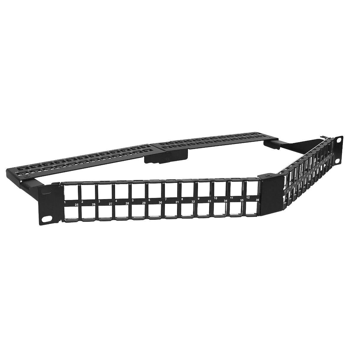 1RU 48 Port UTP Angled &#39;V&#39; Style Patch Panel - Unloaded