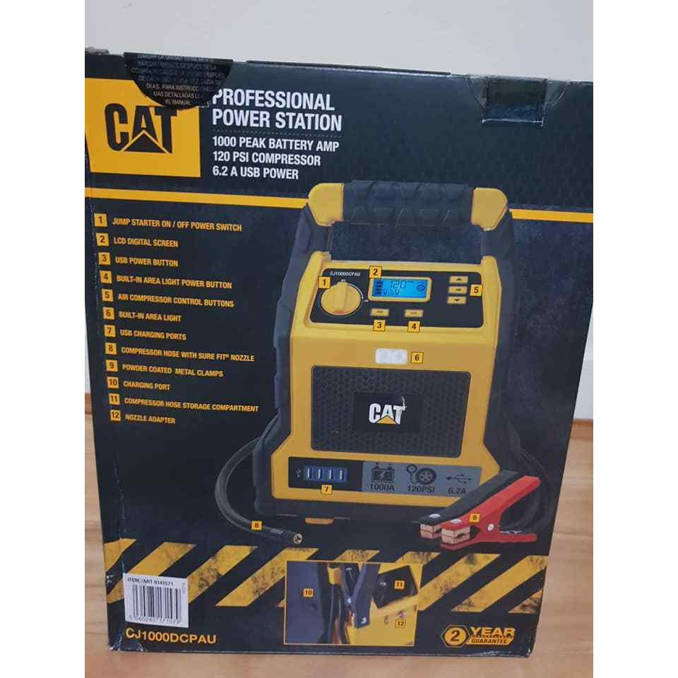 Cat ® Professional Power Station & 1000 Peak Amp Jump Starter & Air Compressor