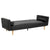 Sarantino 3 Seater Faux Leather Sofa Bed Couch with Pillows - Black