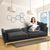 Sarantino 3 Seater Faux Velvet Wooden Sofa Bed Couch Furniture - Black