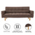Sarantino 3-Seater Fabric Sofa Bed Futon - Brown