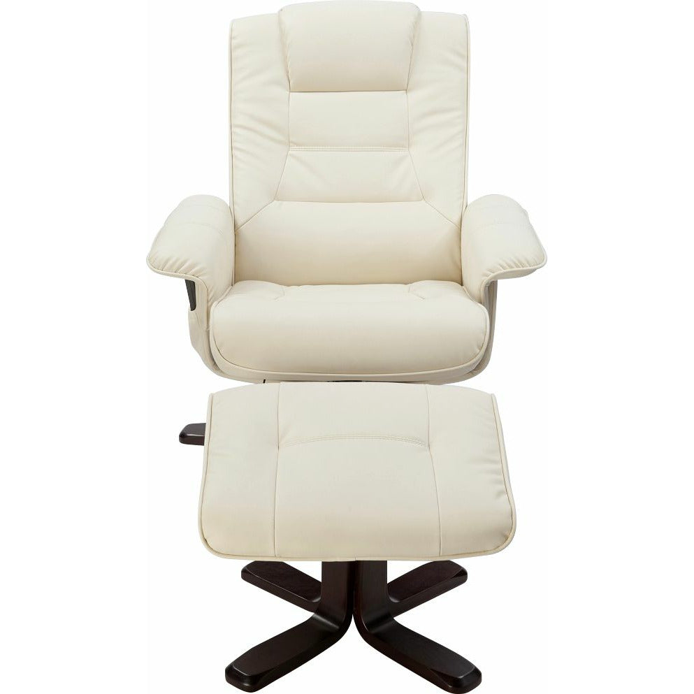 PU Leather Massage Chair Recliner Ottoman Lounge Remote