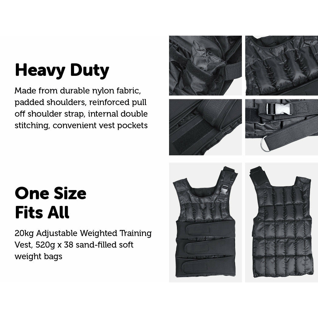 20Kg Adjustable Weighted Training Vest