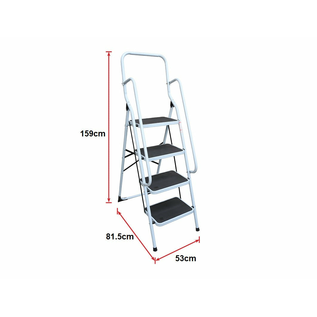 Foldable Non Slip 4 Step Steel Ladder