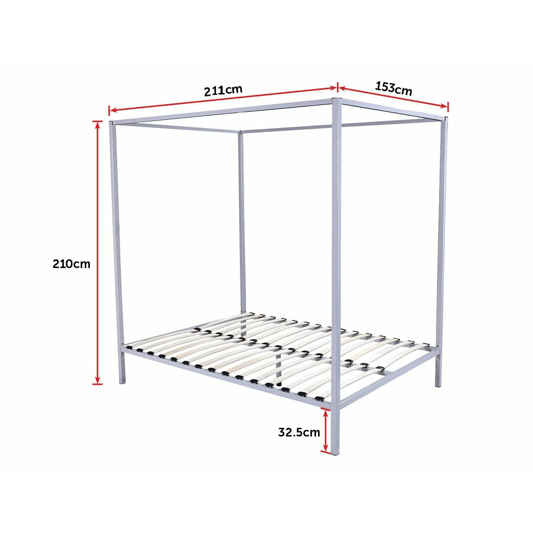 4 Four Poster Queen Bed Frame