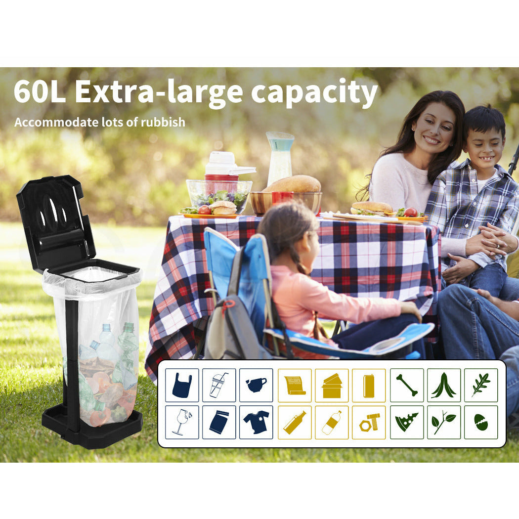 Collapsible Caravan Rubbish Bin Outdoor Garbage Can Trash Waste Basket 77 Bags